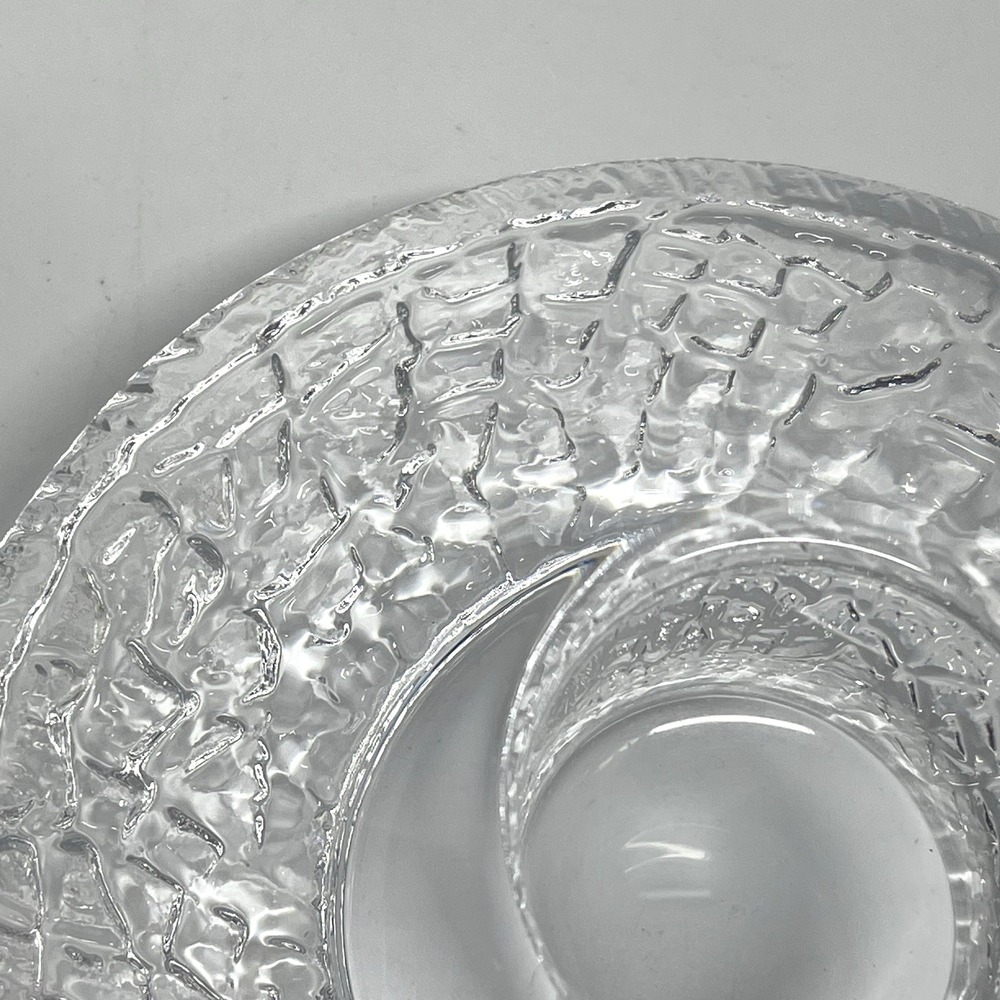 Vintage Orrefors Discus Votive Candle Holder Sweden Lars Hellsten Crystal Glass - Picture 4 of 8
